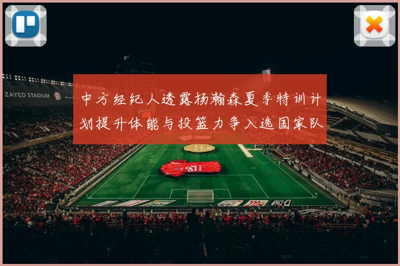中方经纪人透露杨瀚森夏季特训计划提升体能与投篮力争入选国家队
